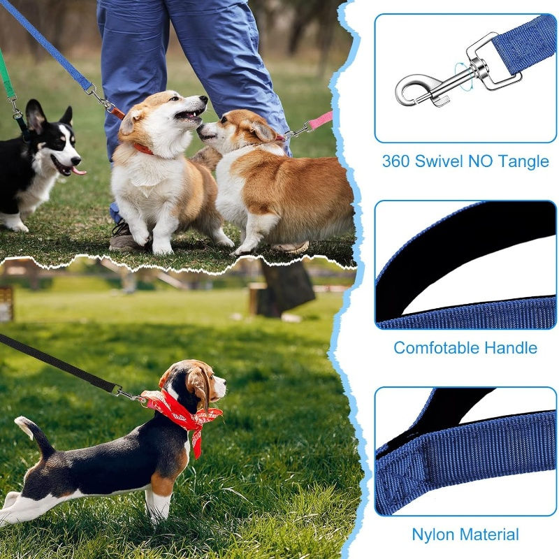 Thumbnail: Solid Dog Leash For Large Dogs Pet Puppy Walking Training Lead Rope Big Dog Nylo