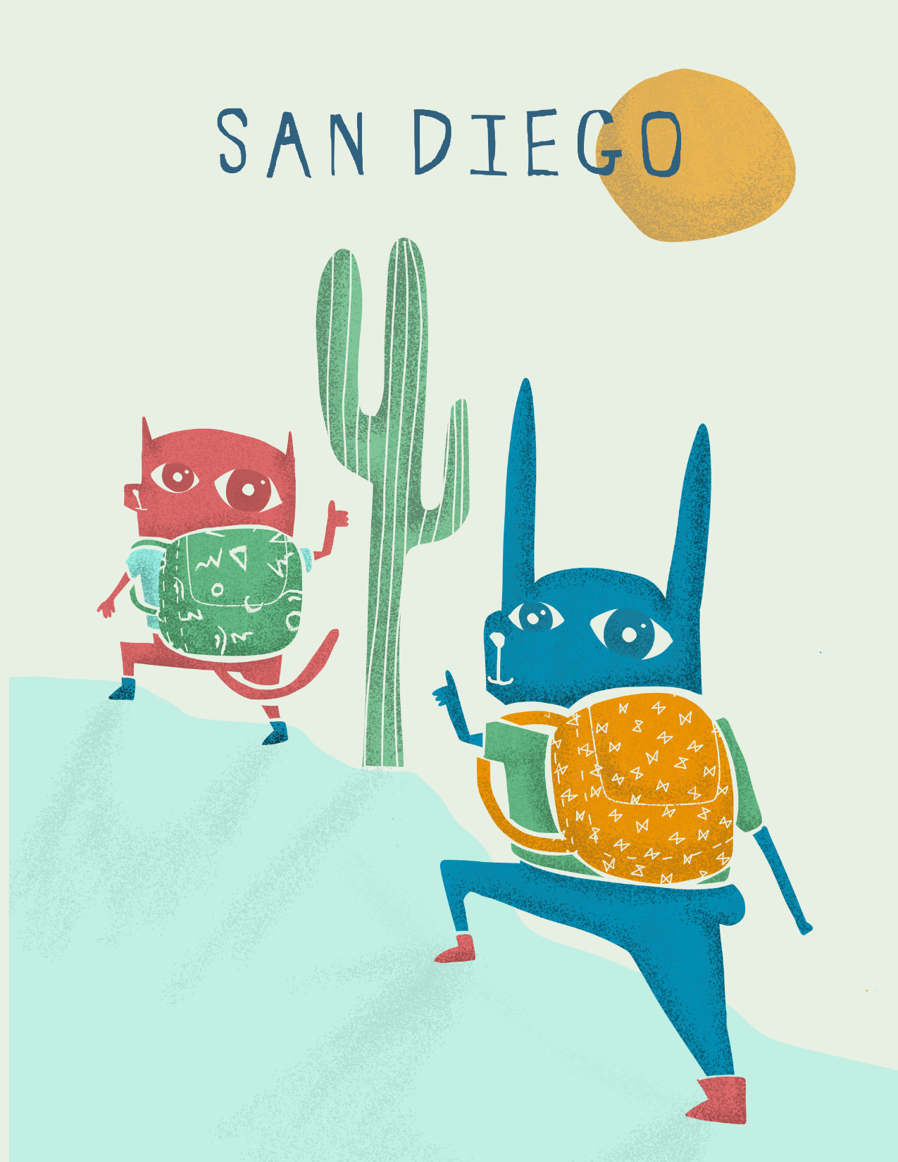 Wee Beasties - Hikers - Postcard -INDIVIDUAL