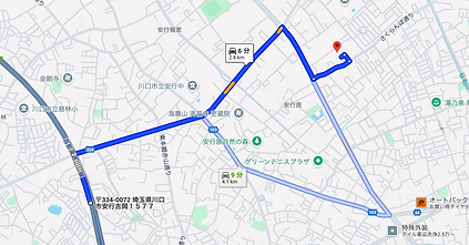 2)首都高速川口線、安行ICからのルート
