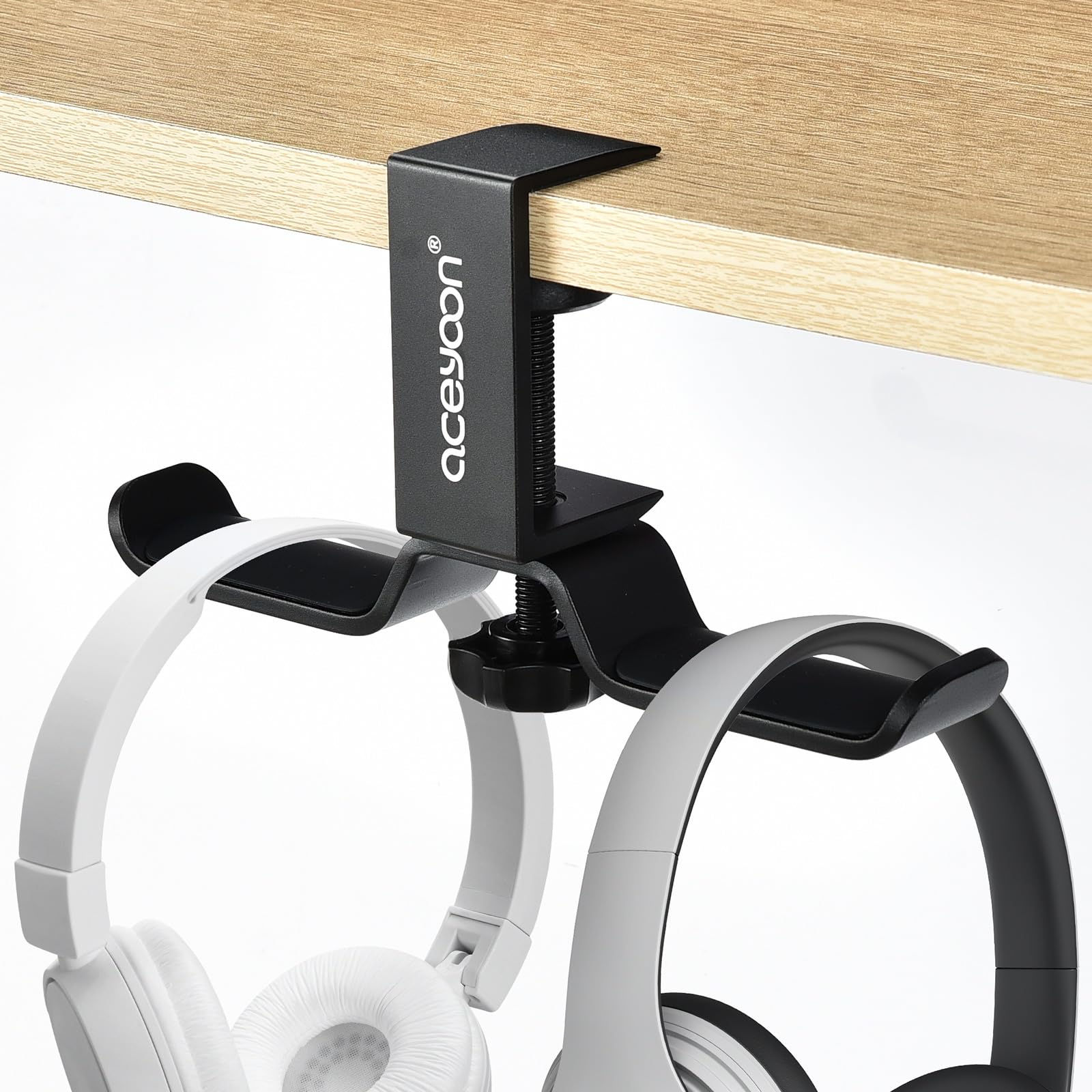 aceyoon Headphone Stand Under Desk Hanger Dual Headset Holder Table Hook for Bag
