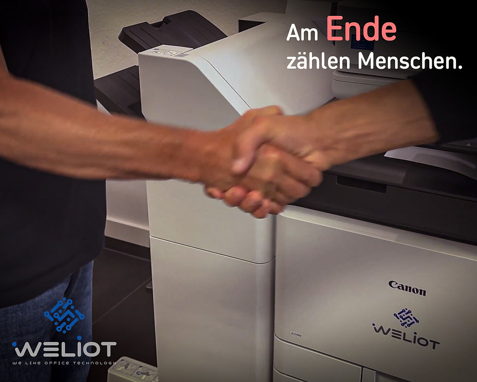 Handschlag vor Druck-System