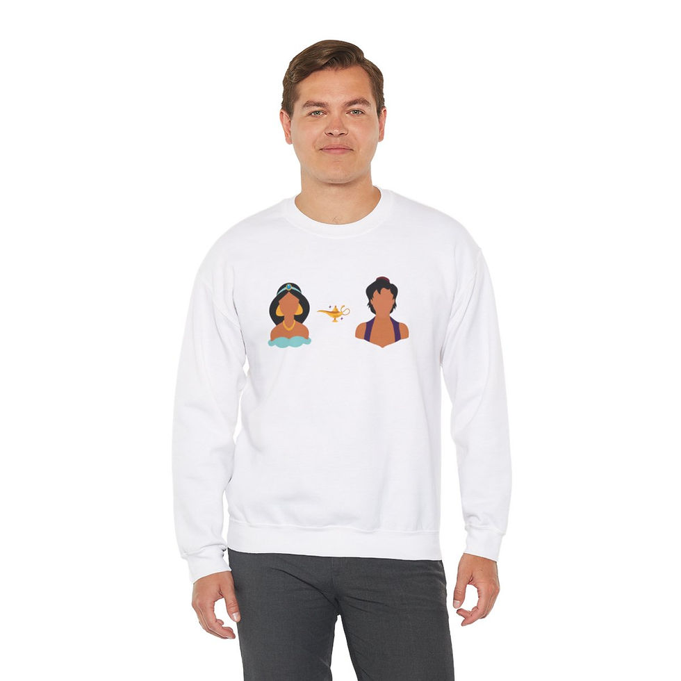 Thumbnail: Aladdin and Jasmine Minimalist Unisex Heavy Blend™ Crewneck Sweatshirt
