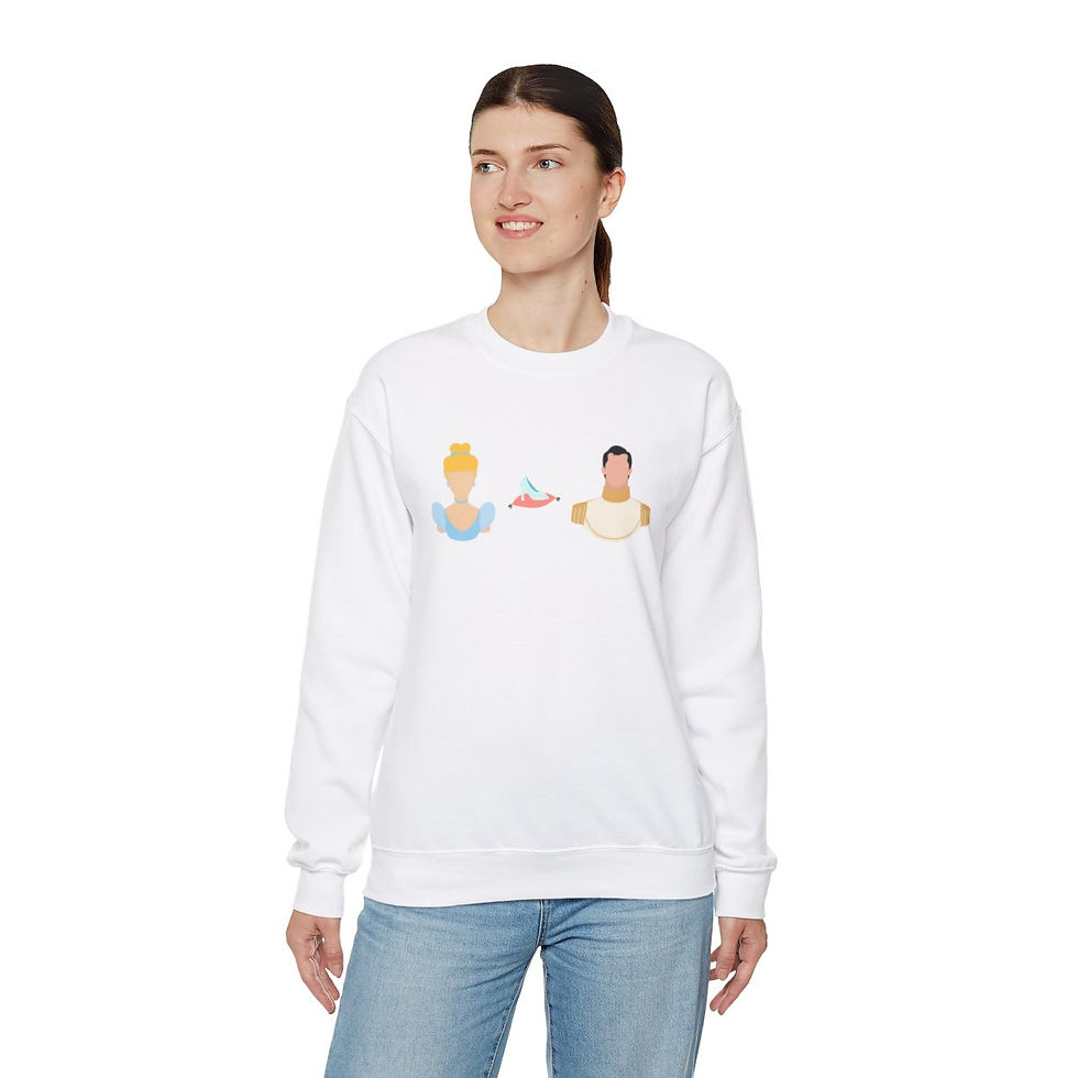 Thumbnail: Cinderella and Prince Charming Minimalist Heavy Blend™ Crewneck Sweatshirt