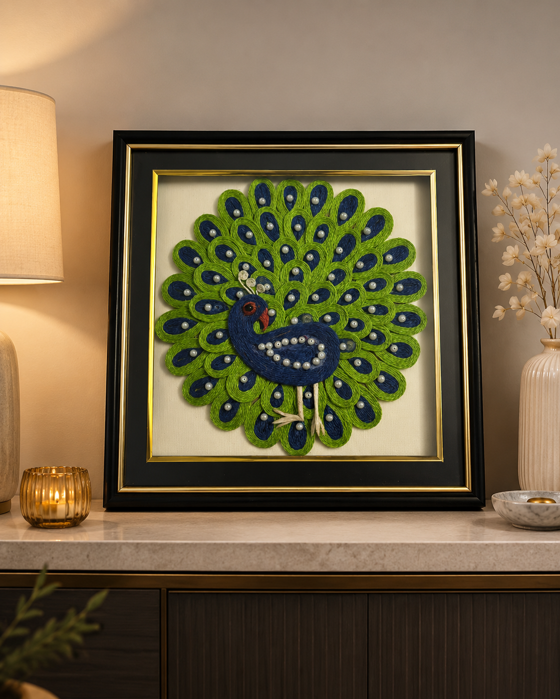Circular Peacock Grace Frame