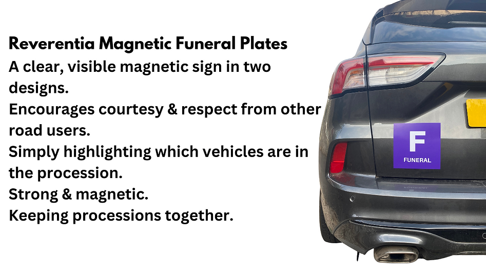 Reverentia Magnetic Funeral Plates A clear, visible magnetic sign in two designs. Encourag