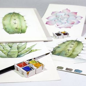 ACUARELAS BOTÁNICAS - cactus y suculentas