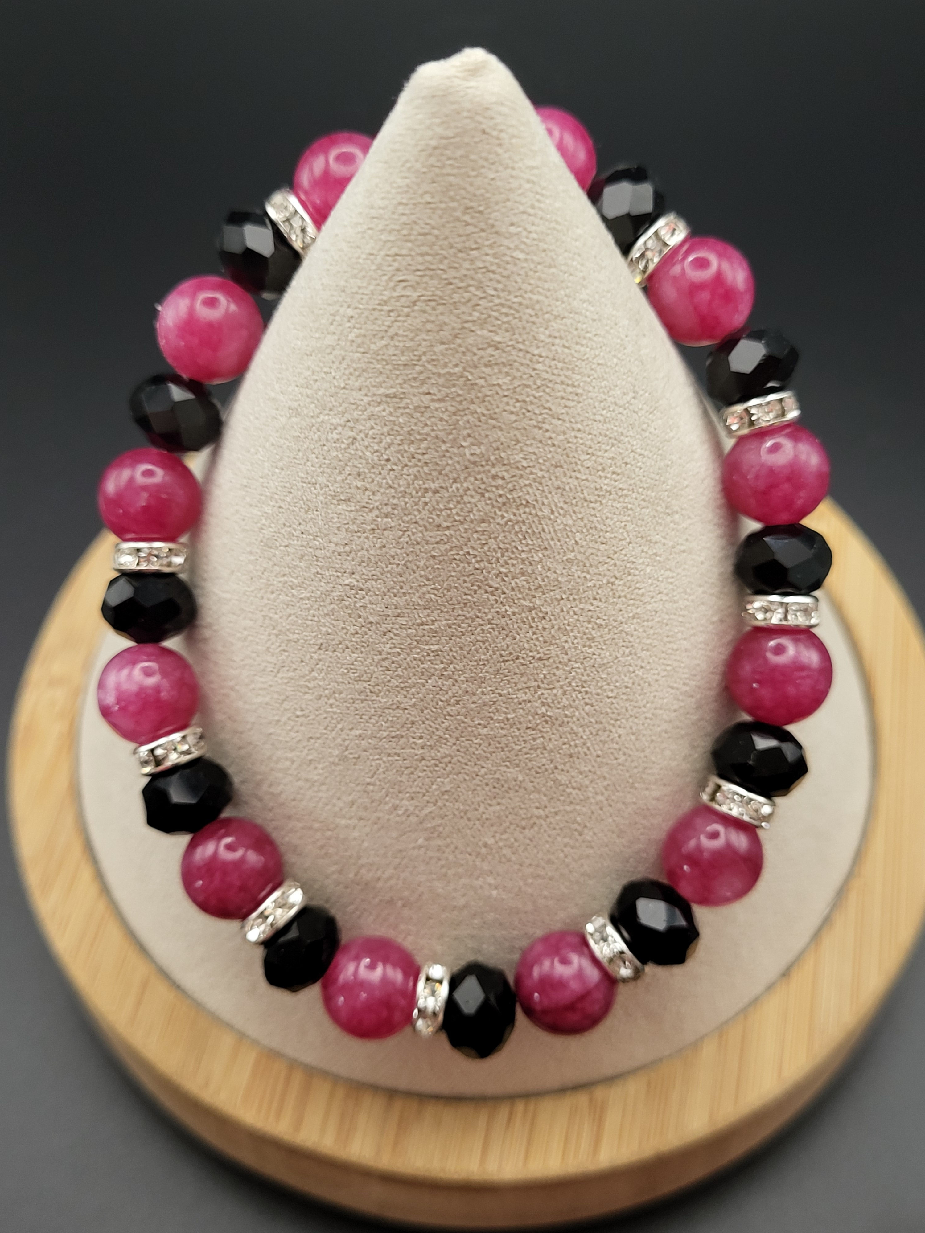 Red Jade & Crystal Bracelet