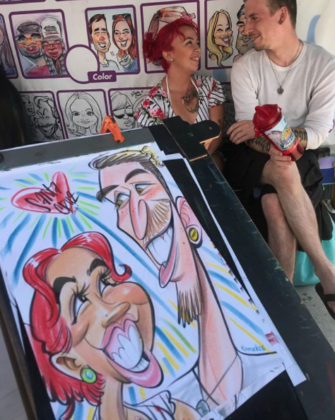 cute couple caricature caricatures couples cartoon faces portrait hearts love romantic drawing