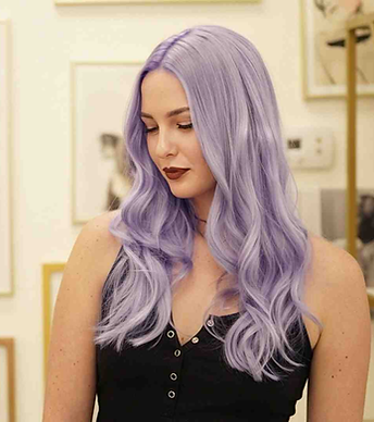 vivid lavender hair color at Salon Eunoia in Tampa Florida