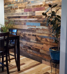 Mixed Color Reclaimed Wood Accent Wall
