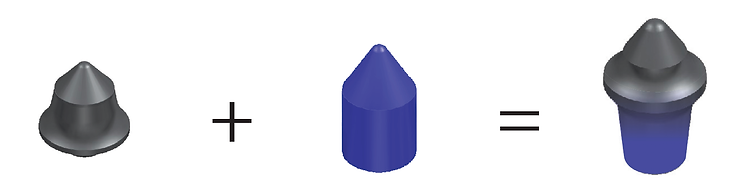 CHart displaying Cap Carbide Tips + Insert Carbide Tips = The Hybrid Carbide Tip