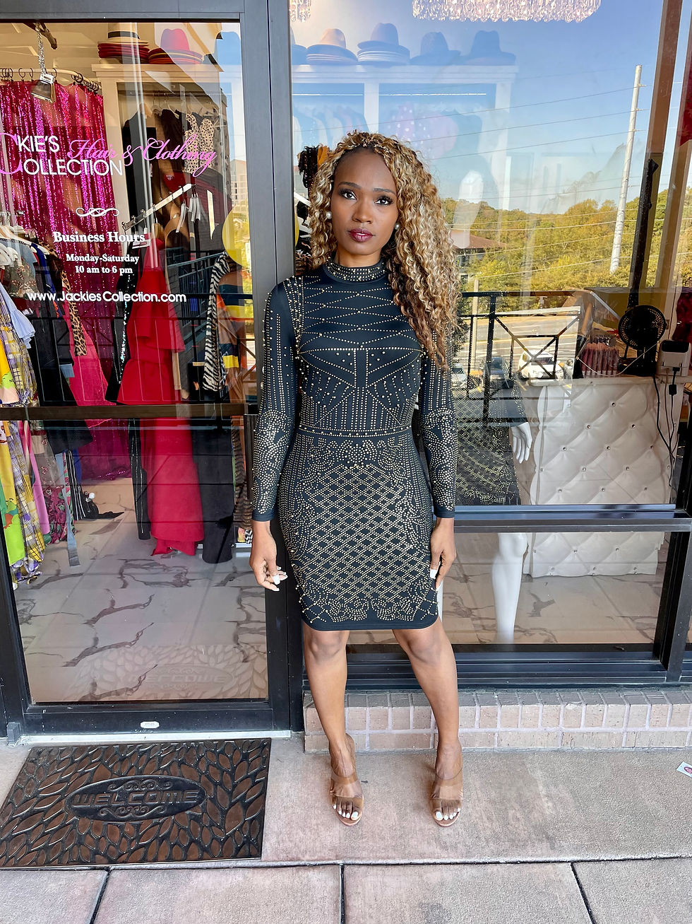 Gold Long-Sleeve Sequin Dress