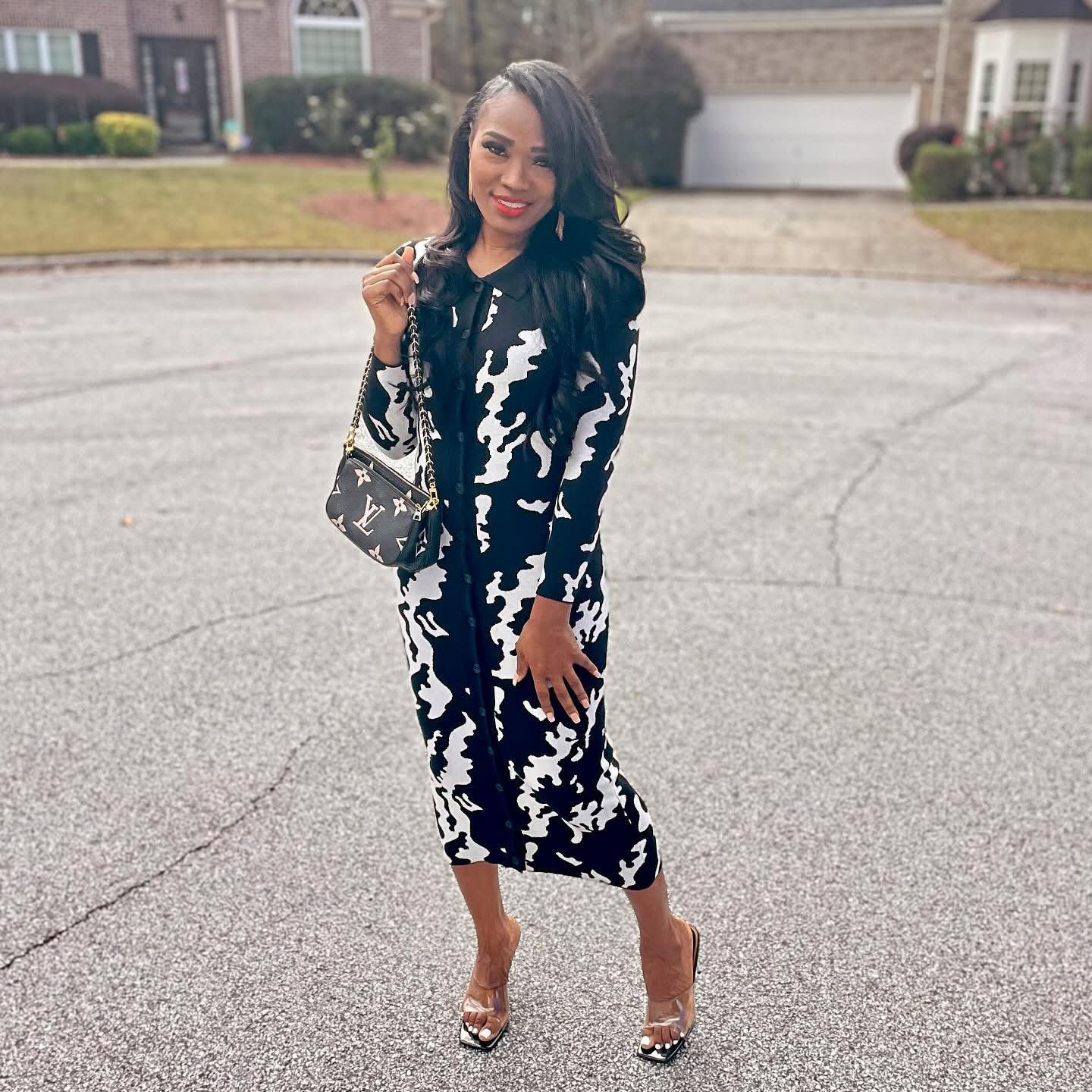 Black and white Knit Dress