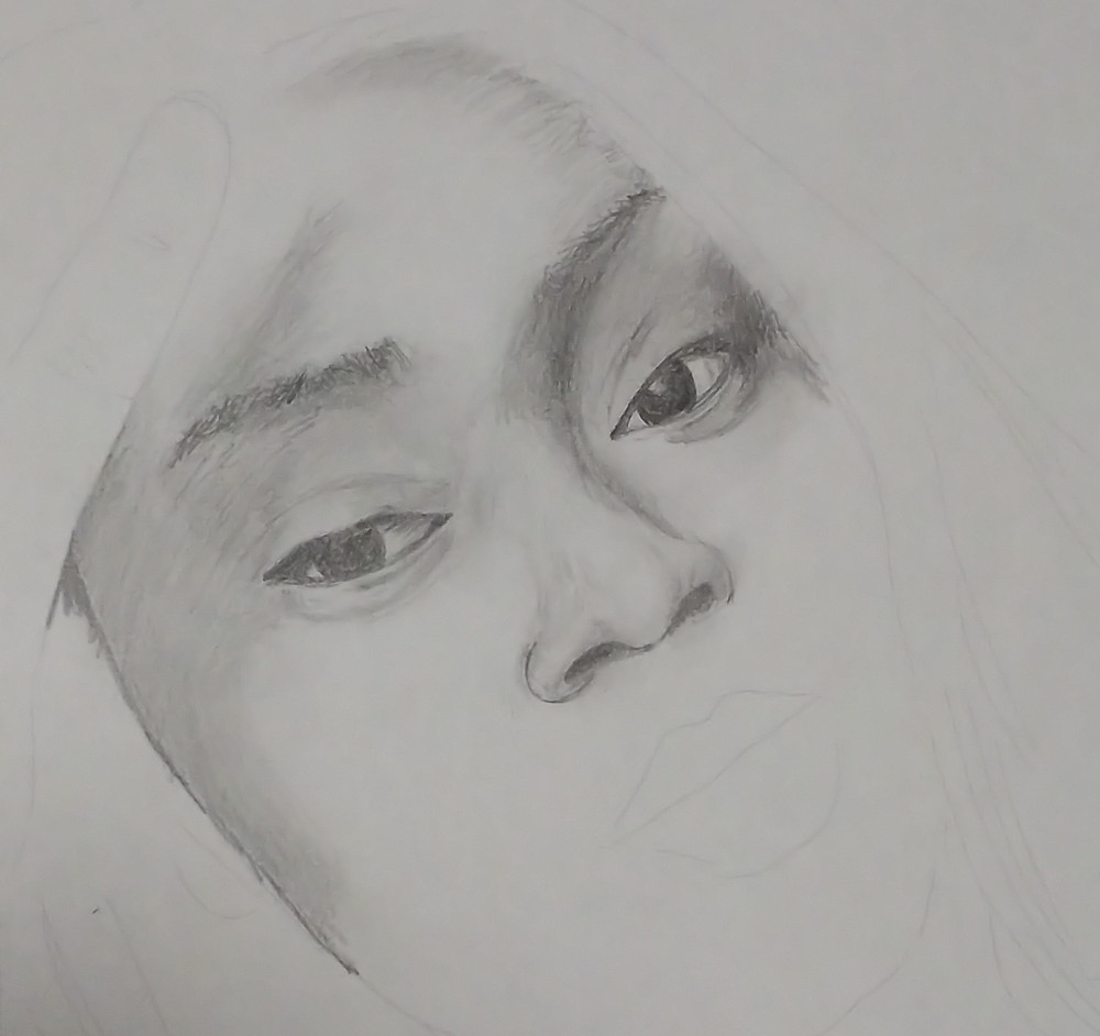 モデルさんを鉛筆画してみた