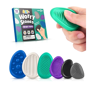 Fidget Toys Adults Sensory Stones 12 Pack Textured Worry Stone for Autism