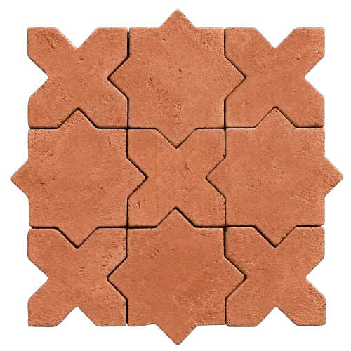Lajota Marrakech Natural Vermelha, 15x15x2 cm