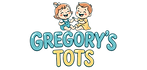 A fun logo that says _Gregory's Tots_ only no extra text this is for a baby product store.