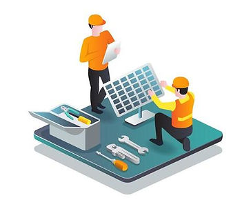 diagrahm of contractor installing solar panel