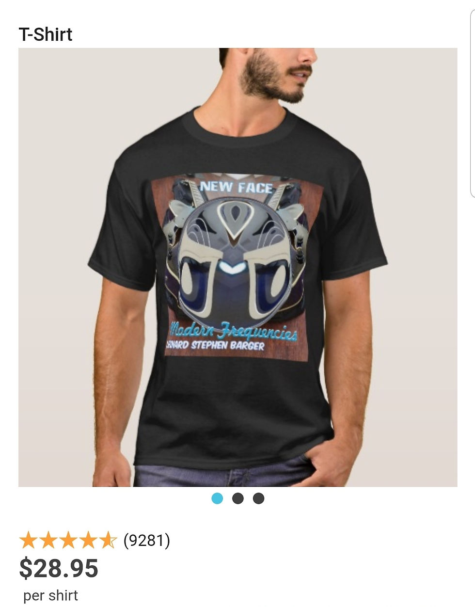Thumbnail: Style: Men's Basic Dark T-Shirt with "New Face" Image Front