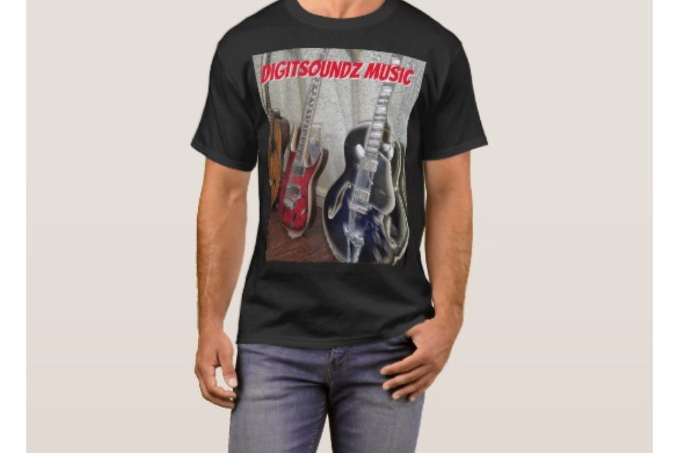 Thumbnail: Style: Men's Basic Dark T-Shirt with "Digitsoundz Music" Image Front