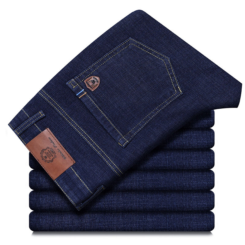 Thumbnail: Wthinlee New Business Men's Jeans Casual Straight Stretch Fashion Classic Blue B