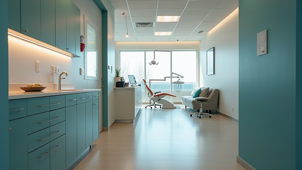 Eye-level view of a modern dental clinic in Calgary