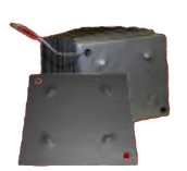 Image of steel lally column plates, including flat bottom plates for secure anchoring and a Springfield top plate with a circular opening for lally column installation. *Photos Courtesy of Lally Column Corporation."