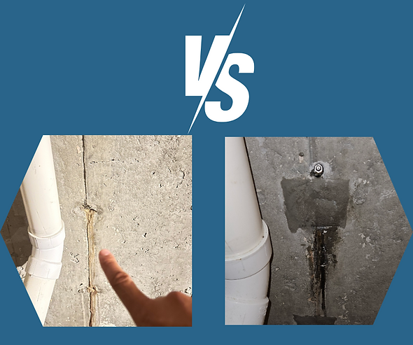 Milford, MA - Tie Rod Sealing "Close-up of a leaking tie rod repaired to prevent further water infiltration; before and after images highlight the repair quality."