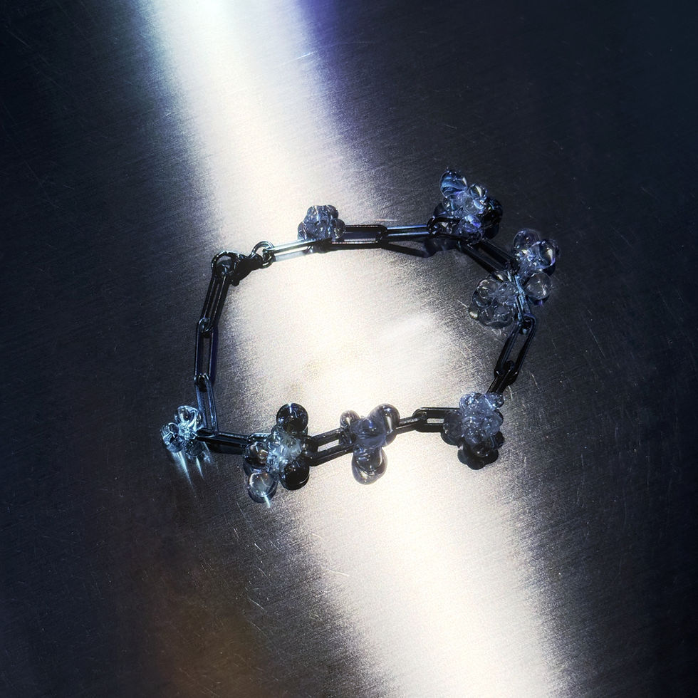 サムネイル： Dewdrops Chain Bracelet | Transparent Glass / 925 Sterling Sliver