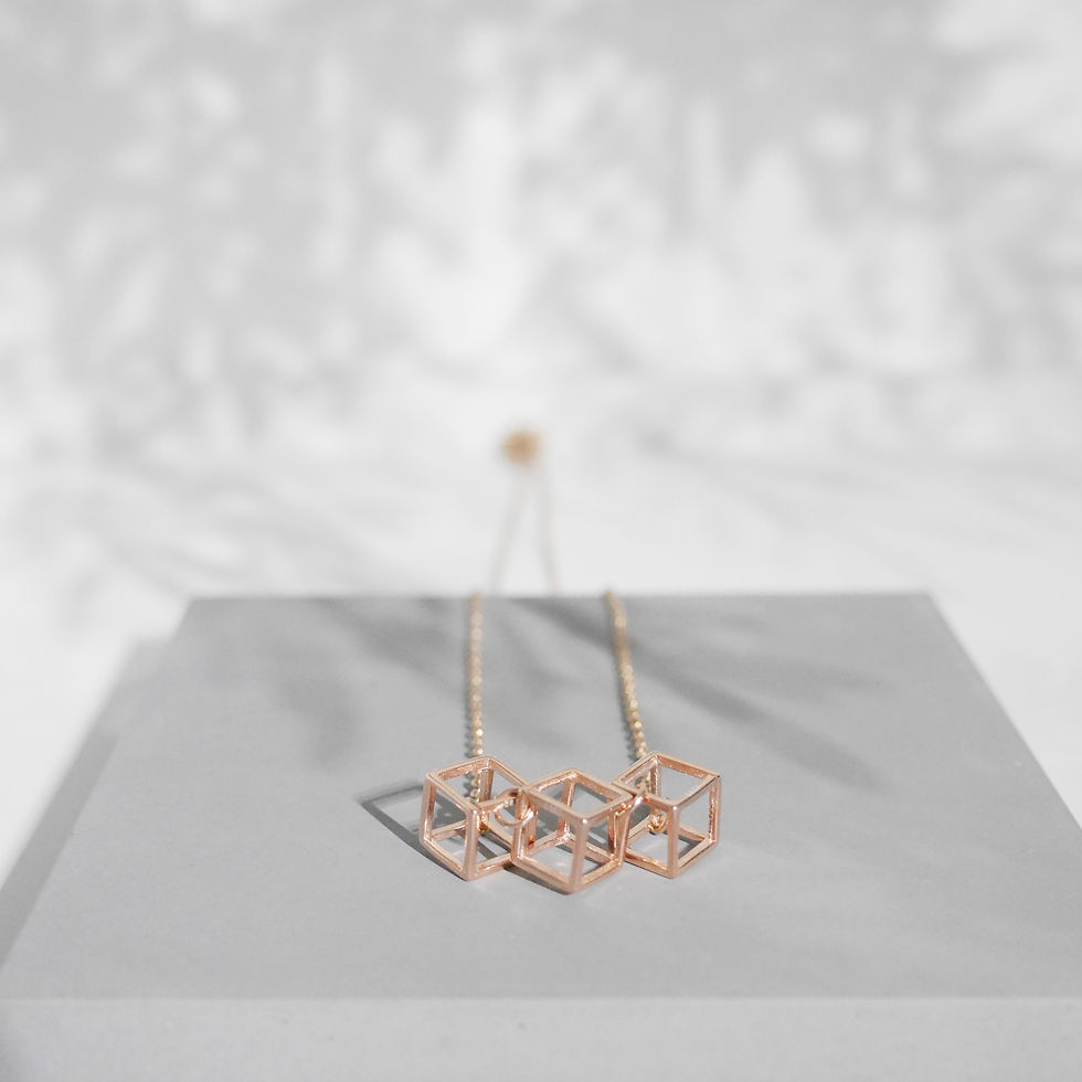 サムネイル： 18K Rose Gold Cubic Necklace