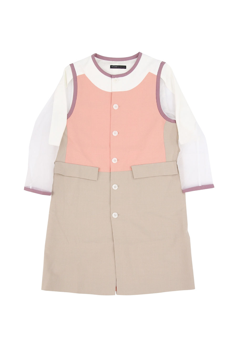 Sheer Sleeves Color Block Coat