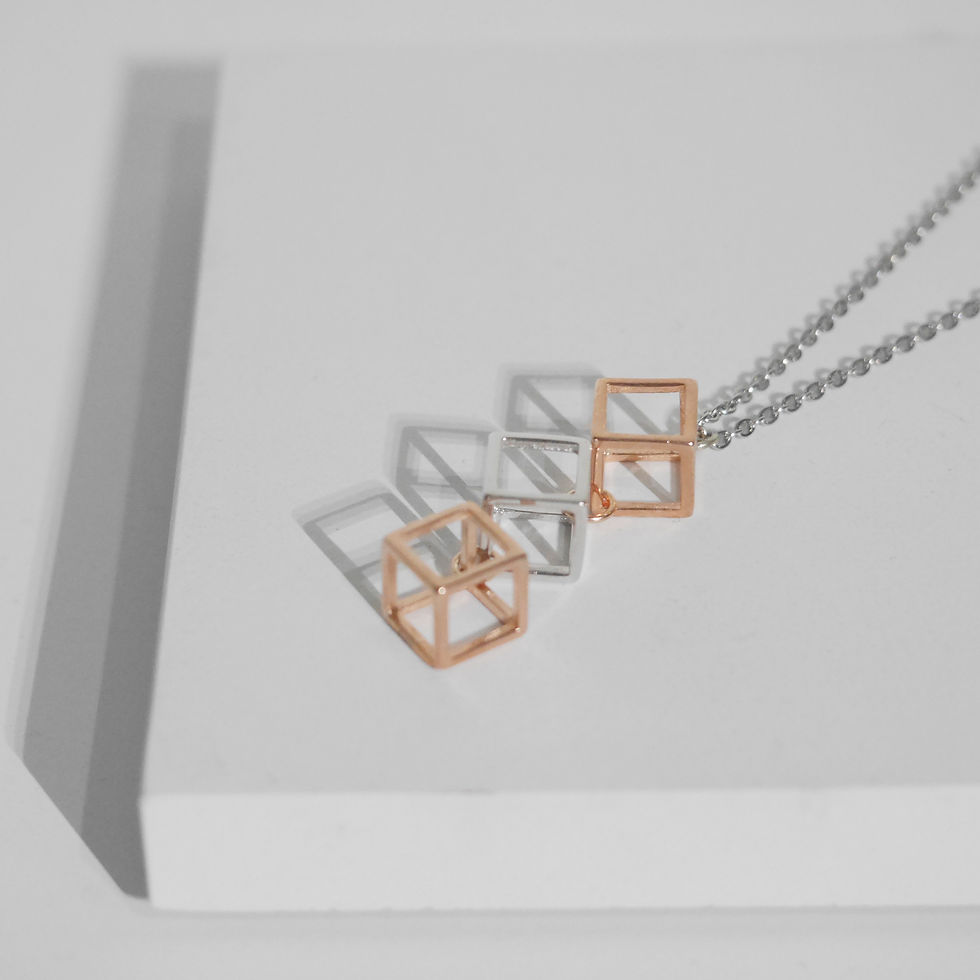 サムネイル： Two-tone Cubic Necklace