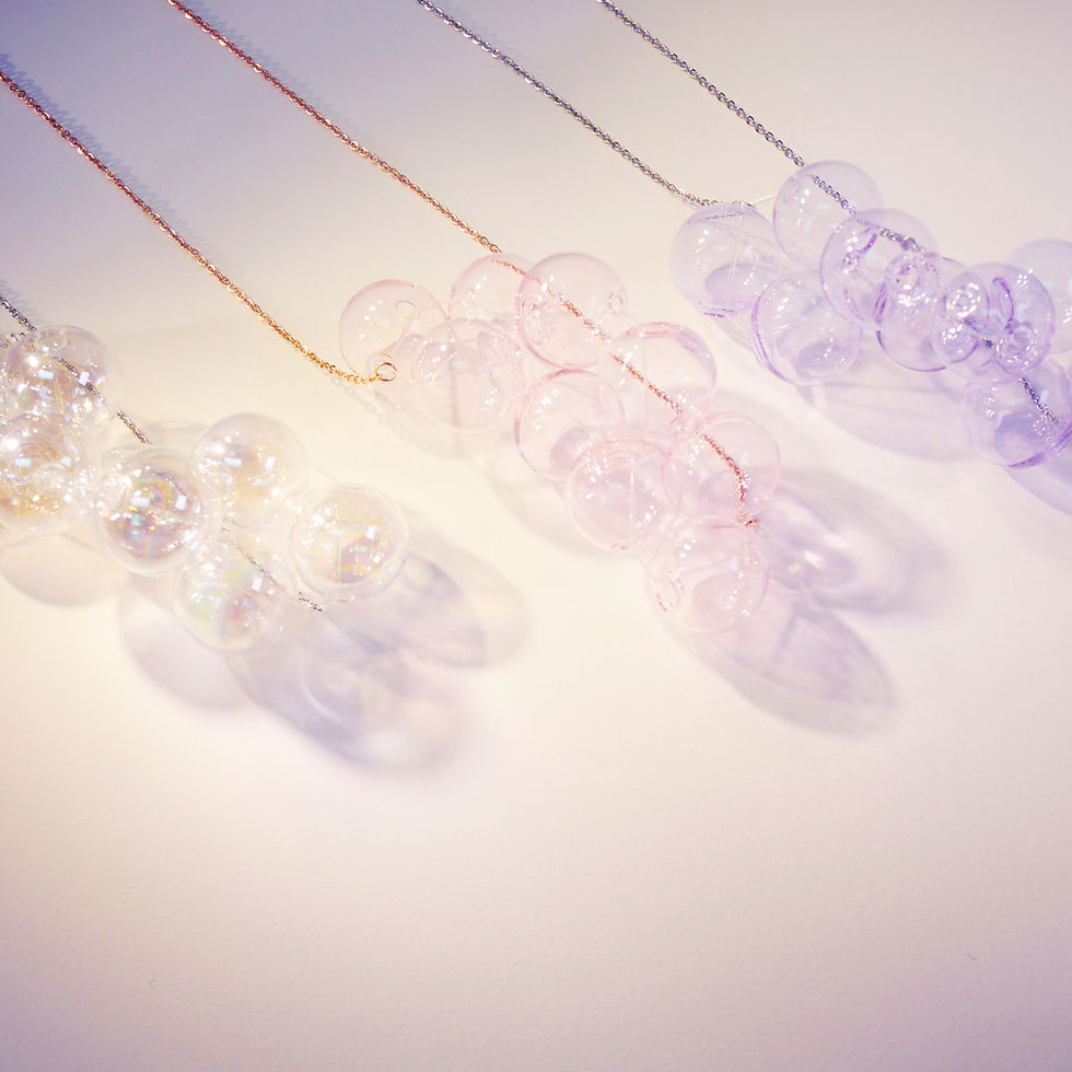 縮圖：18K Rose Gold Pink Bubble Bubbles Necklace