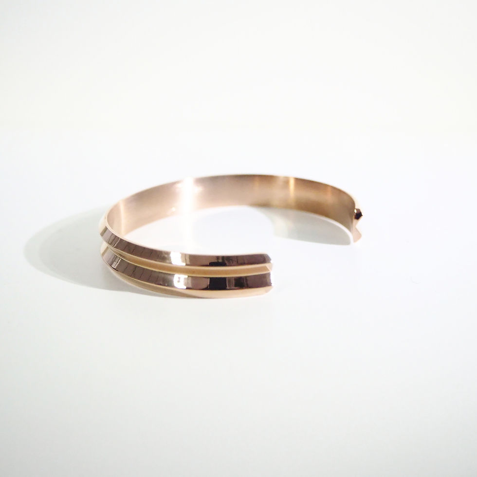 縮圖：18K Rose Gold Personalized Engraving Minimal Bangle