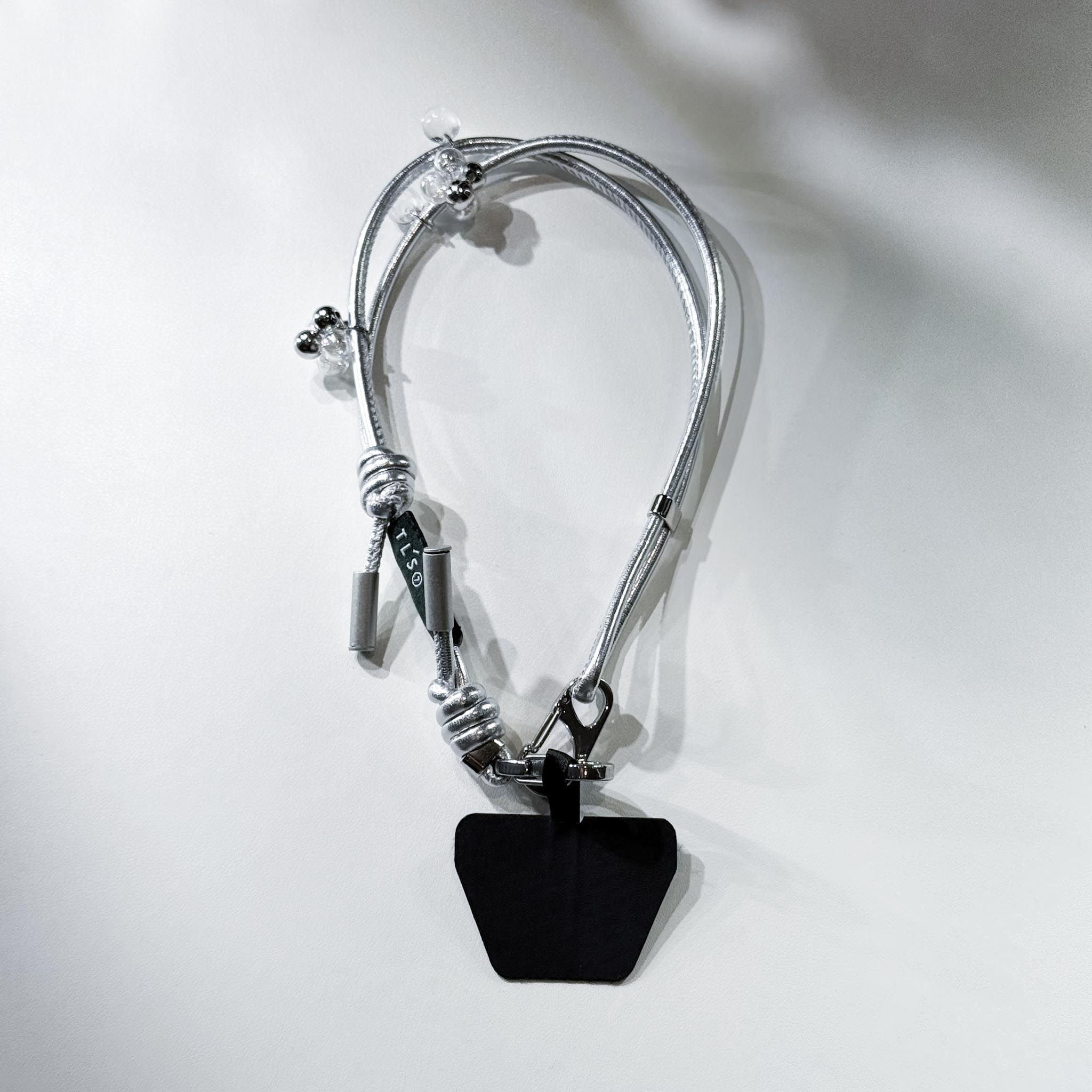 BubbleBubbles Metallic Sliver Leather Key Ring