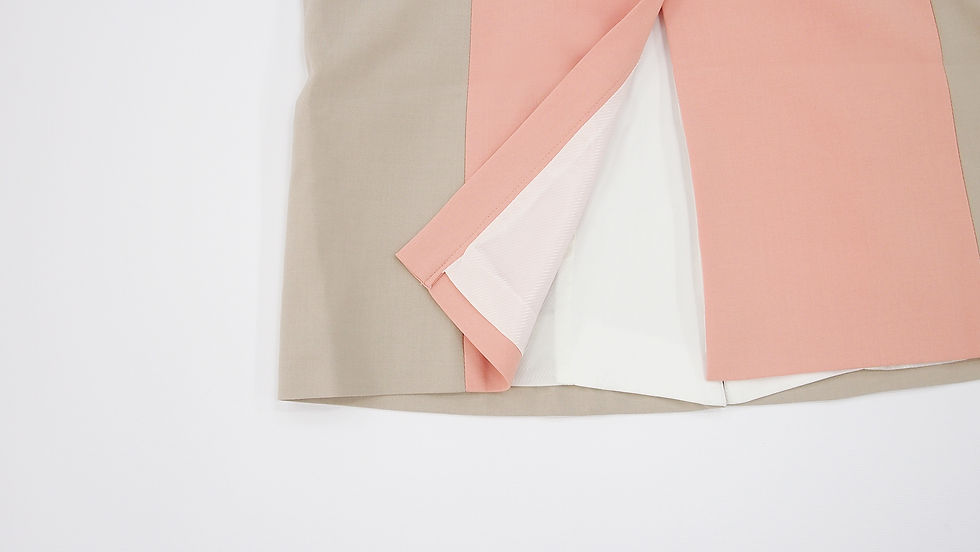 サムネイル： Sheer Sleeves Color Block Coat