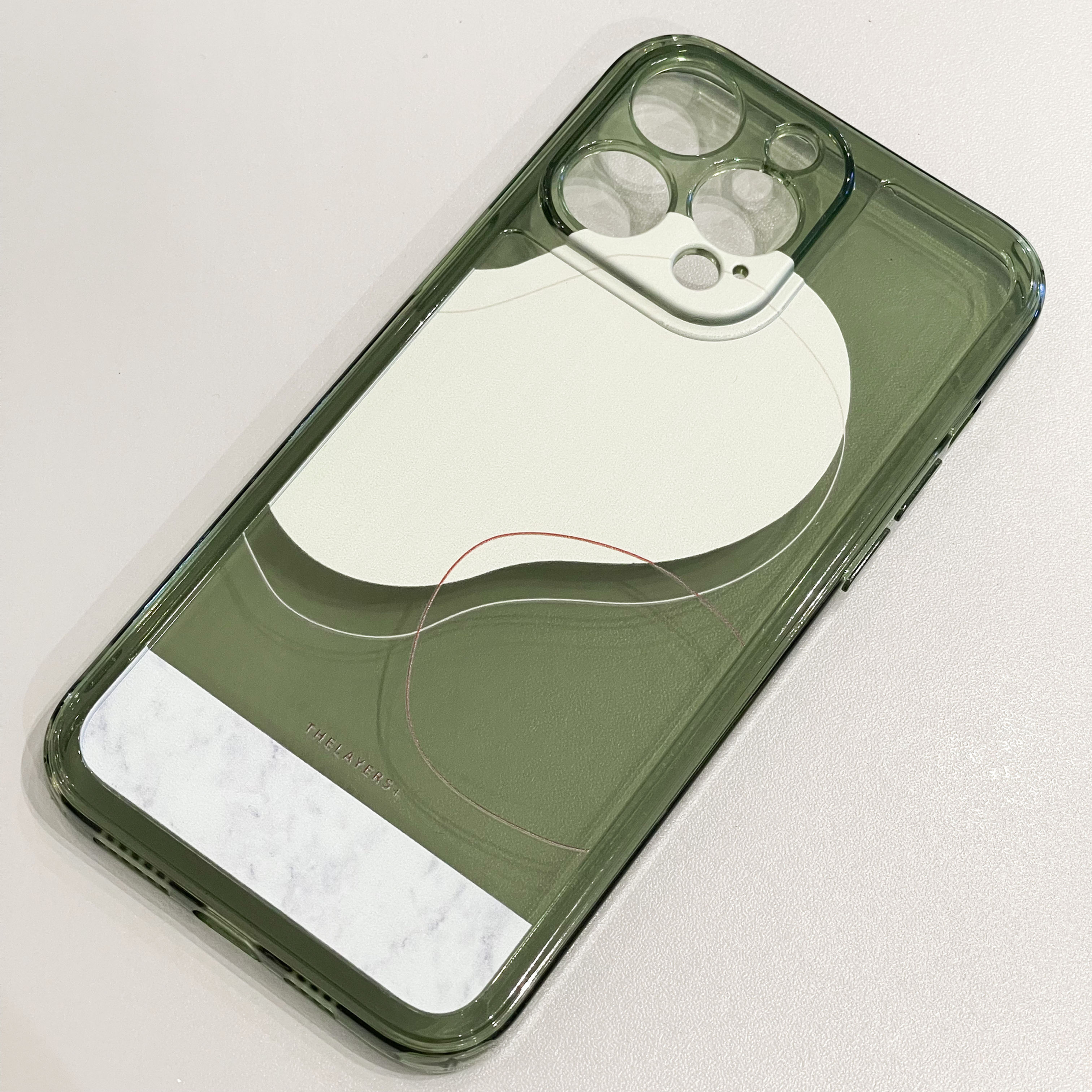 Transparent Olive Green Abstract Object 01| Personalized Custom Phone Case
