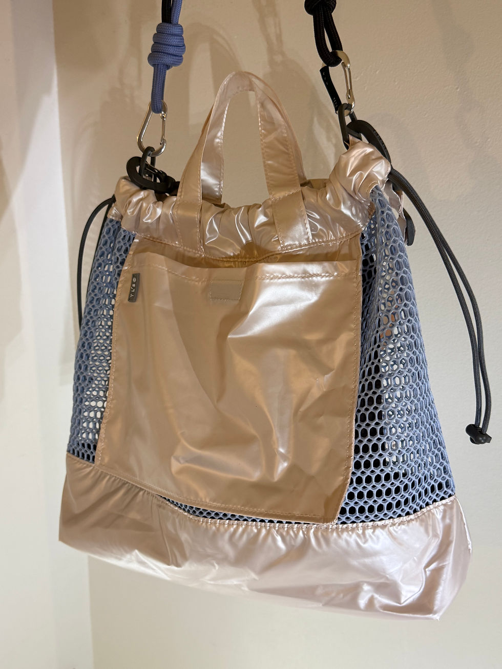 サムネイル： L The Voyage Bag Set | Metallic Beige / Brown/ Pastel Blue Mesh Series