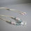 縮圖：Ropy Bubbles Necklace | Minimal Dark Green Pink Glass Bright Beige Rope Strap