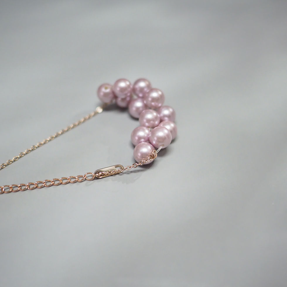 サムネイル： FALALALALA ROSE PINK PEARL BRACELET | CLOUD SHAPE