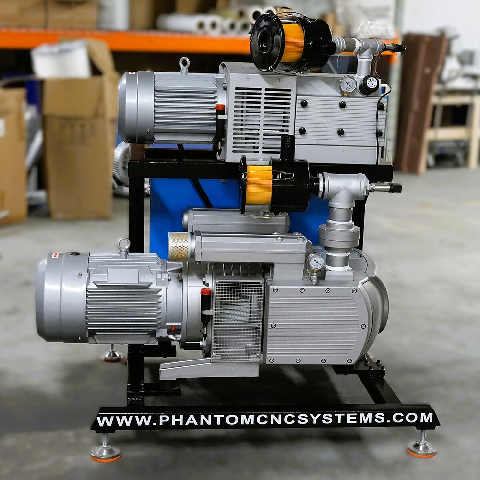 Negative Pressure Station contains (2) Rotary Vane Vacuum Pumps w/ PLC Controls 