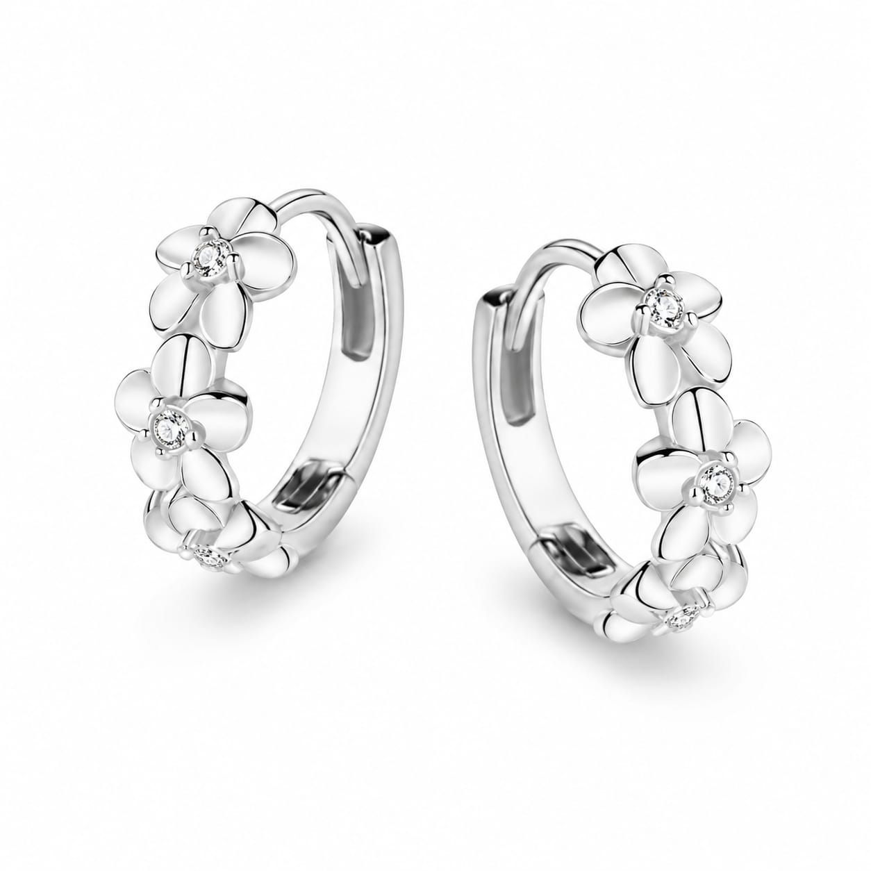 Brinco Argola Jardim Prateado
