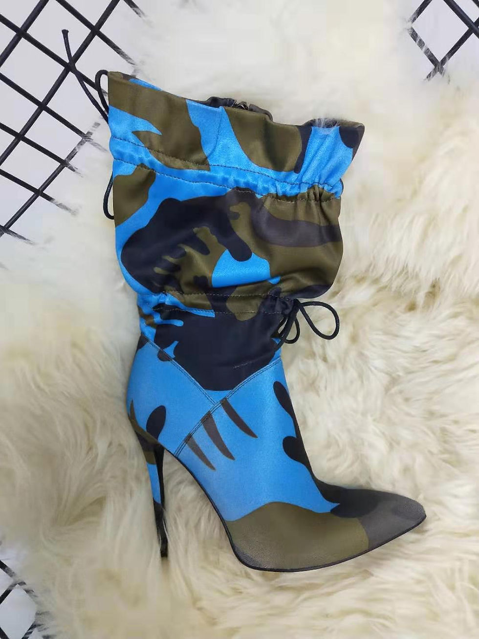 Thumbnail: Ladies Fashion Camouflage Print  Stiletto Boots