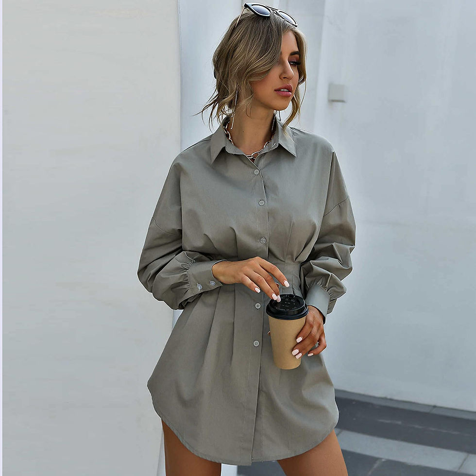 Thumbnail: Womens Slim Fit Long Sleeve White Dress /Top