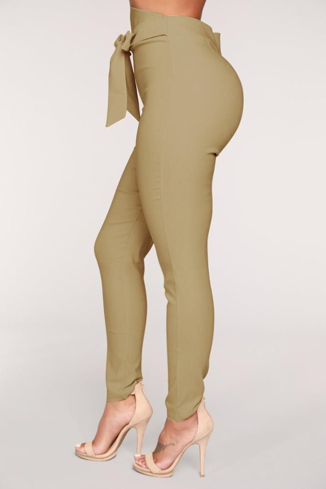 Thumbnail: Womens Khaki High Waist Pant