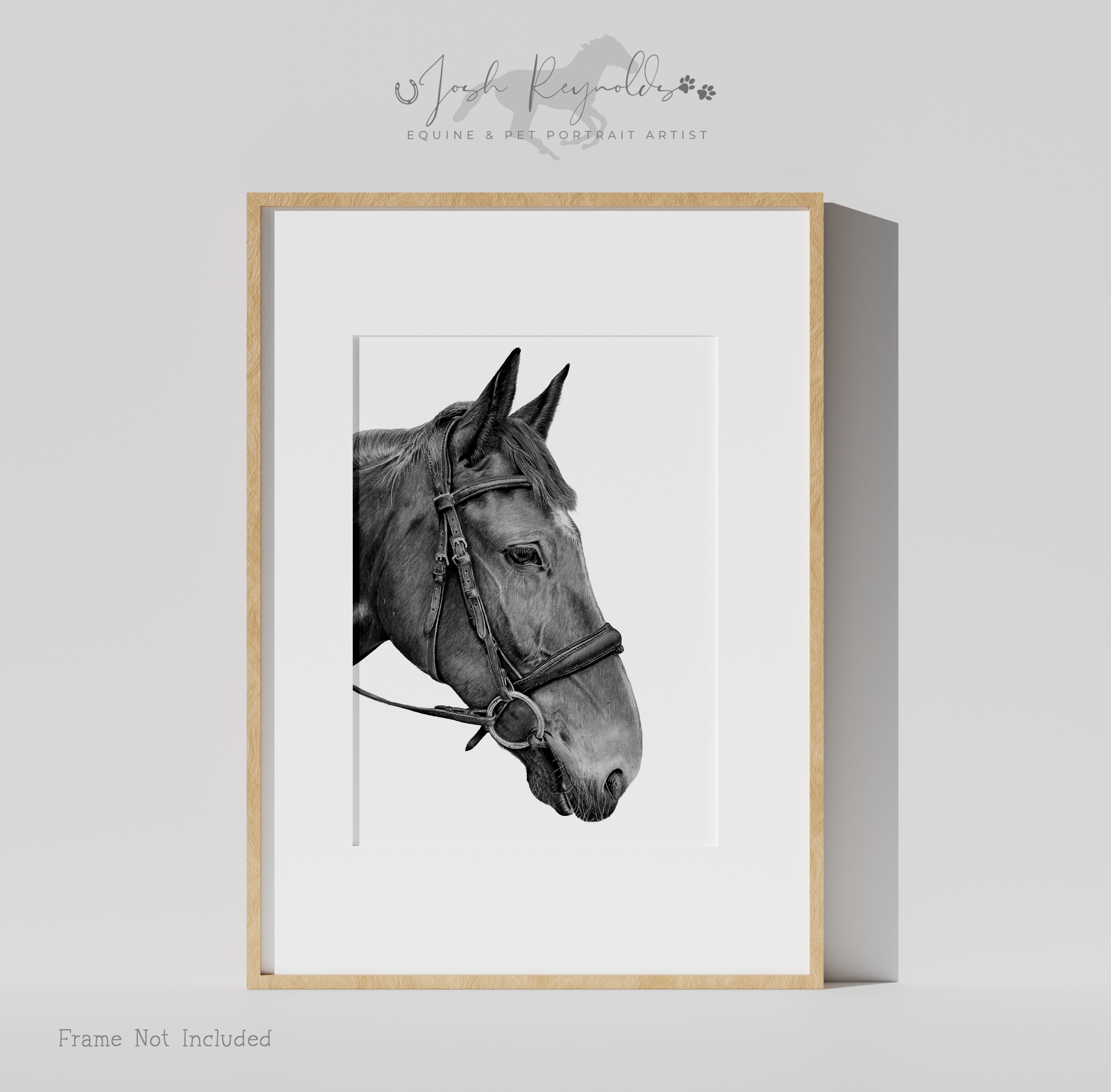 Black and White Horse Head Print