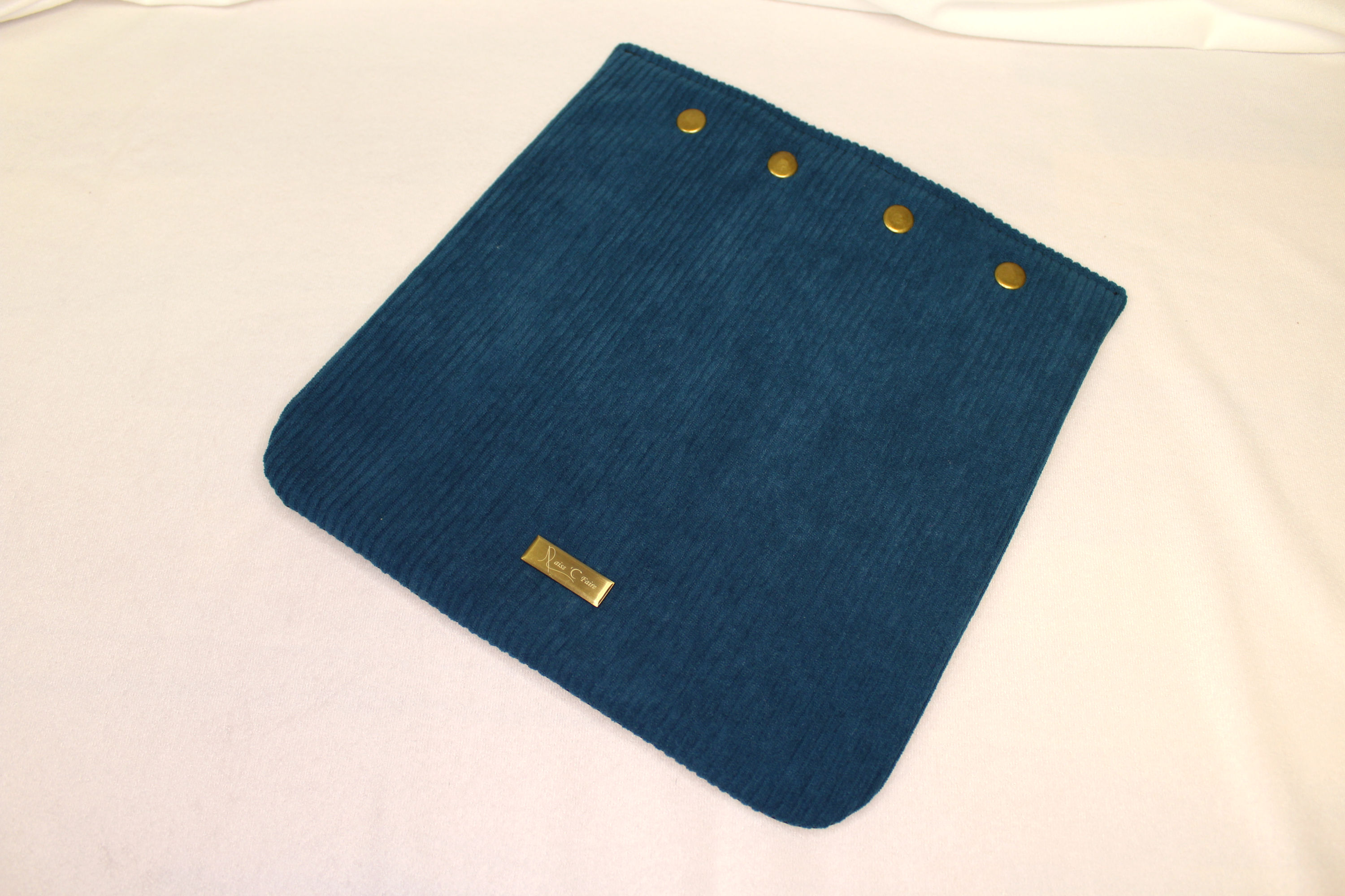 Rabat velours bleu canard - Sac Caméa