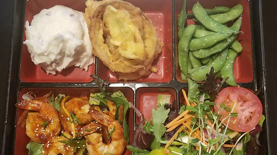 Szechuan Peppered Sauteed Shrimp Bento
