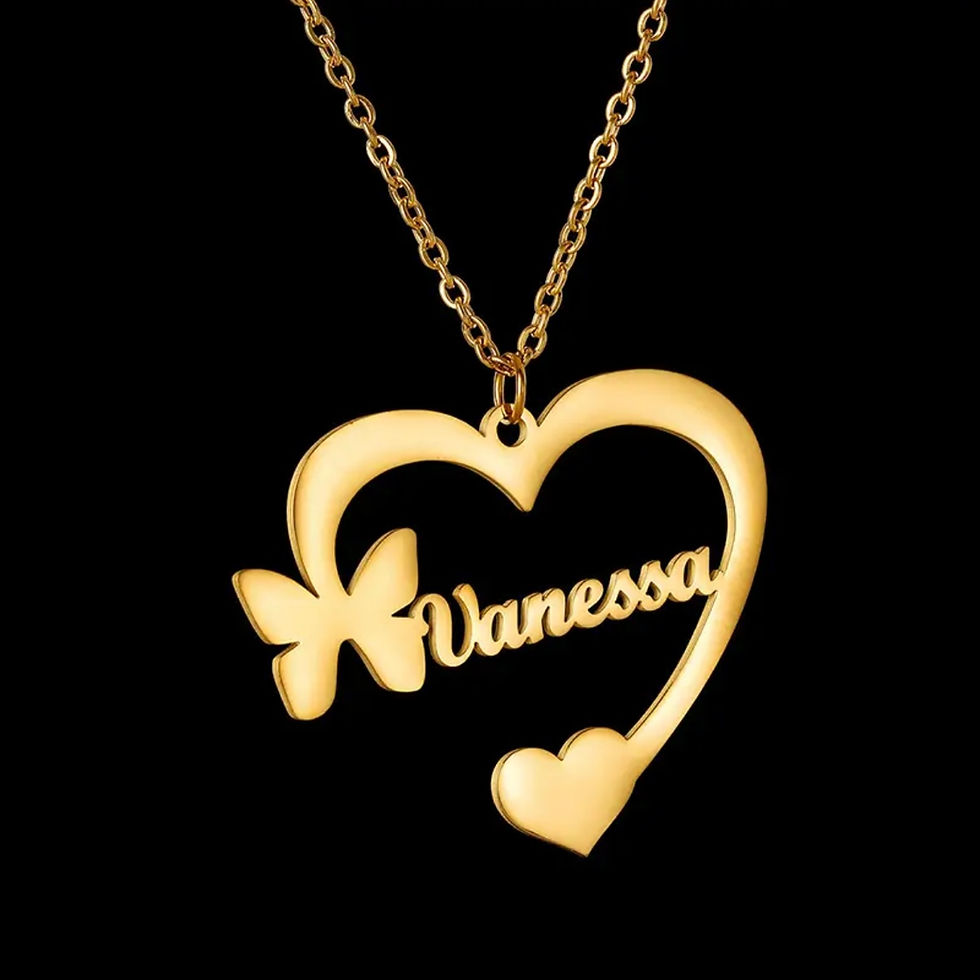 Miniature : Collier avec nom personnalisé cœurs papillon  roho 9
