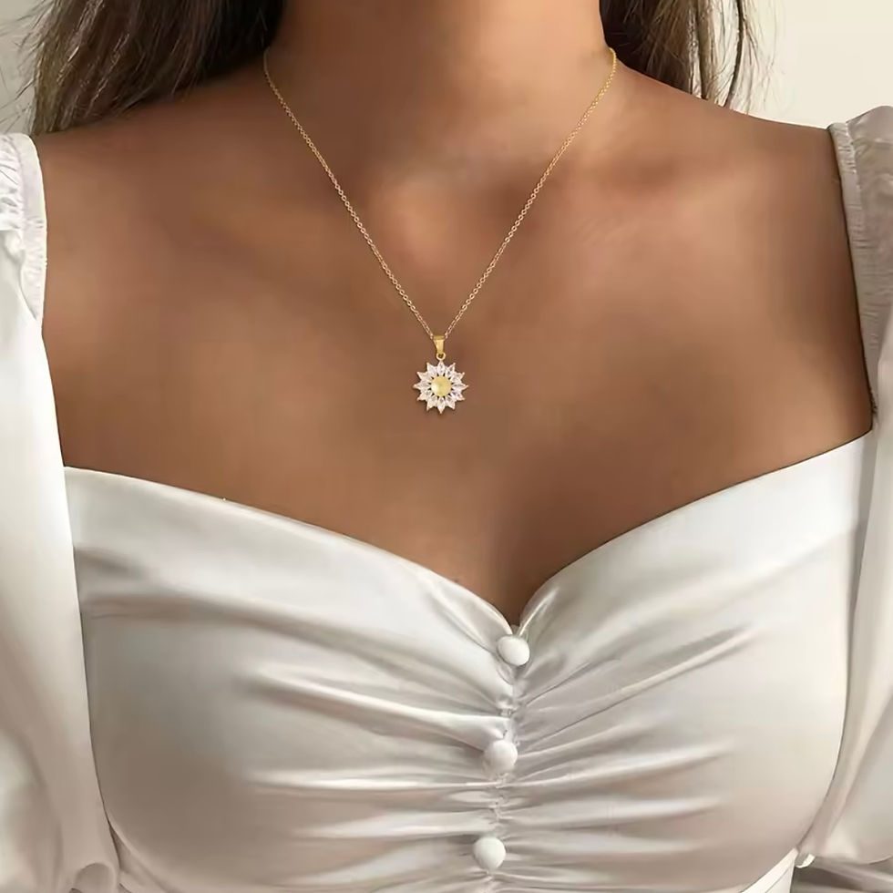 Miniature : Collier femme forme fleur tournesol tendance jolie femme